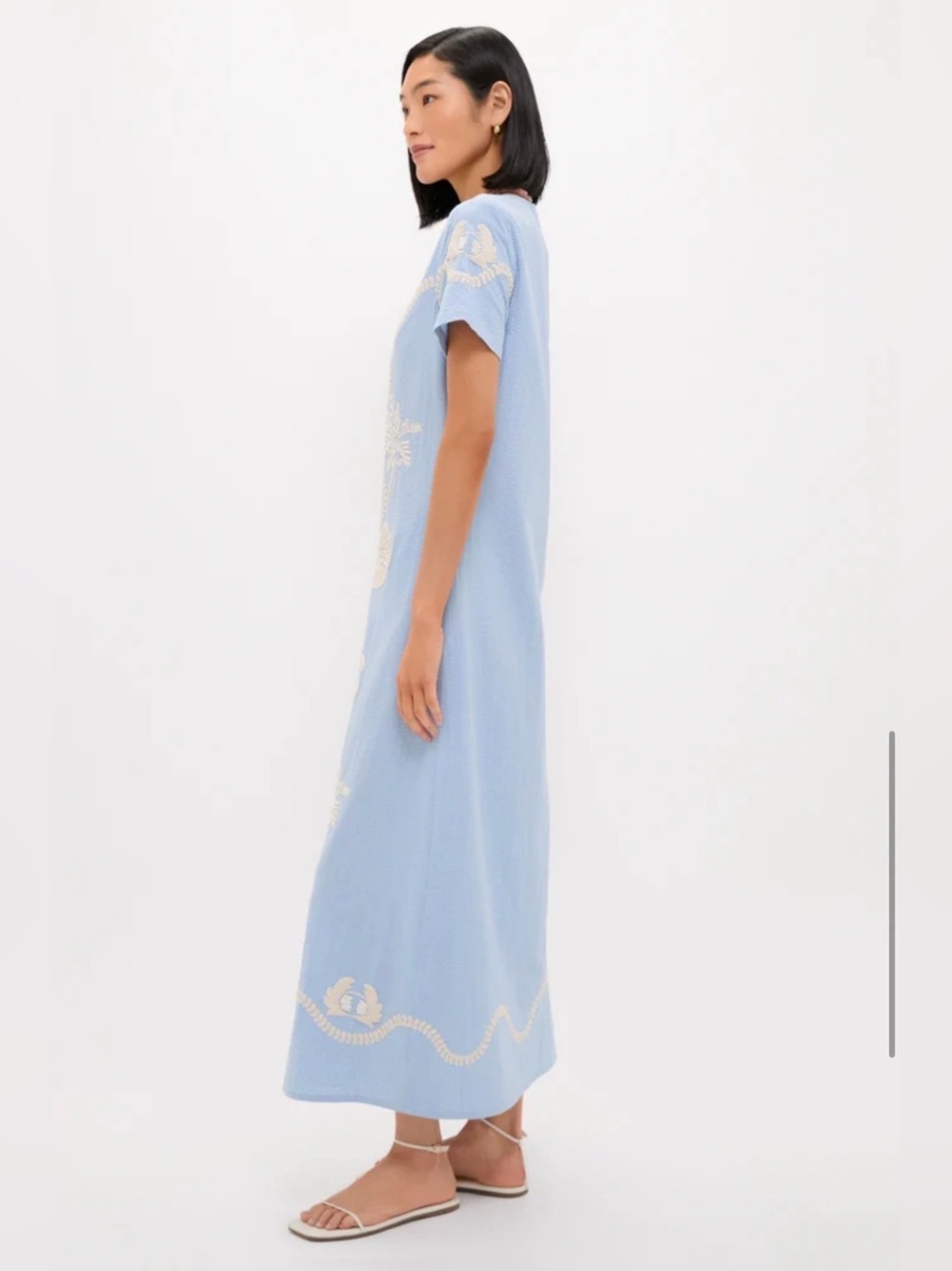 NWT TUCKERNUCK Blue Seersucker Embroidered James Dress Size XXL - Picture 10 of 10